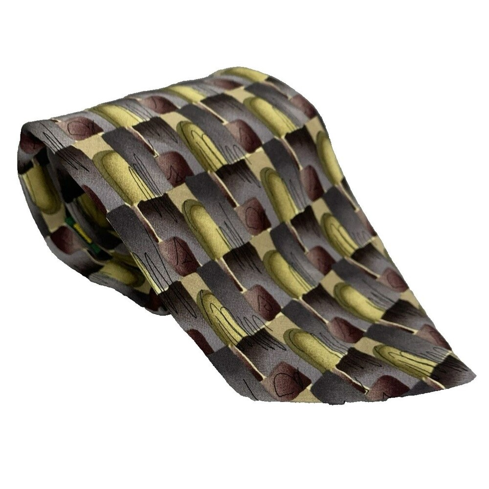 Jerry Garcia Tie Abstract Gray Brown Tan 59" Collection 27 Northern Lights 1996